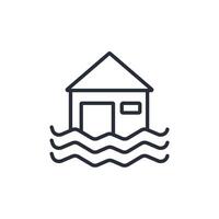 flooding icon. .Editable stroke.linear style sign for use web design,logo.Symbol illustration. vector