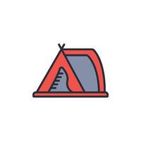 camp icon. .Editable stroke.linear style sign for use web design,logo.Symbol illustration. vector