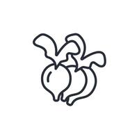 radish icon. .Editable stroke.linear style sign for use web design,logo.Symbol illustration. vector