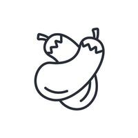 Eggplant icon. .Editable stroke.linear style sign for use web design,logo.Symbol illustration. vector