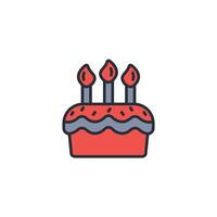 Cake icon. .Editable stroke.linear style sign for use web design,logo.Symbol illustration. vector