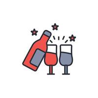 Champagne icon. .Editable stroke.linear style sign for use web design,logo.Symbol illustration. vector