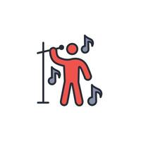 singing icon. .Editable stroke.linear style sign for use web design,logo.Symbol illustration. vector