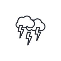 Storm icon. .Editable stroke.linear style sign for use web design,logo.Symbol illustration. vector