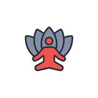 meditation icon. .Editable stroke.linear style sign for use web design,logo.Symbol illustration. vector
