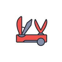 pocket knife icon. .Editable stroke.linear style sign for use web design,logo.Symbol illustration. vector