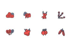 Vegetables icon set..Editable stroke.linear style sign for use web design,logo.Symbol illustration. vector