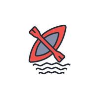 Kayak icon. .Editable stroke.linear style sign for use web design,logo.Symbol illustration. vector