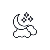 night icon. .Editable stroke.linear style sign for use web design,logo.Symbol illustration. vector