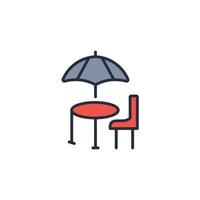 picnic table icon. .Editable stroke.linear style sign for use web design,logo.Symbol illustration. vector