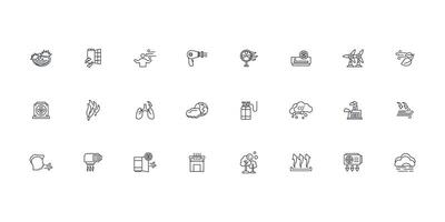 Air icon set..Editable stroke.linear style sign for use web design,logo.Symbol illustration. vector