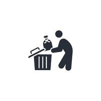 throw away icon. .Editable stroke.linear style sign for use web design,logo.Symbol illustration. vector