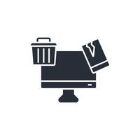 E waste icon. .Editable stroke.linear style sign for use web design,logo.Symbol illustration. vector