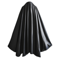 A person in a flowing black cape stands still in a dimly lit space, creating an aura of mystery and intrigue png