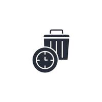 Waste time icon. .Editable stroke.linear style sign for use web design,logo.Symbol illustration. vector