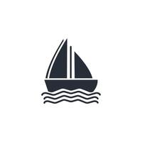 Sail boat icon. .Editable stroke.linear style sign for use web design,logo.Symbol illustration. vector