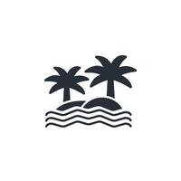 Island icon. .Editable stroke.linear style sign for use web design,logo.Symbol illustration. vector