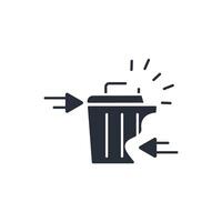 Waste Reduction icon. .Editable stroke.linear style sign for use web design,logo.Symbol illustration. vector
