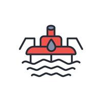 oil platform icon. .Editable stroke.linear style sign for use web design,logo.Symbol illustration. vector