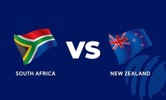 South Africa VS New Zealand Cricket Match Template vector