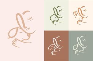 Man lovingly clings to an animal cat, dog, rabbit, parrot compositions drawing on powder color background vector