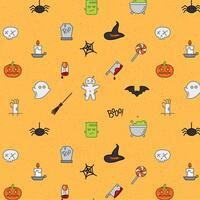 Halloween color pattern soft drawing in flat style vector