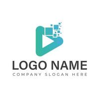 Media Play Logo Design Template Illustration vector