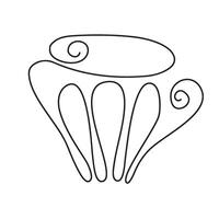 Continuous line drawing of cup of coffee. illustration vector