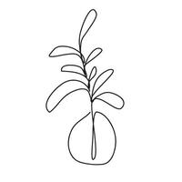 Flower one line drawing art. Continuous line drawing flowers in a vase. Concept hand drawing sketch line. vector