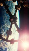 UFO Spaceship Hovering in the sky elements furnished by NASA, vertical video