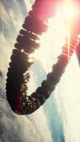 UFO Spaceship Hovering in the sky elements furnished by NASA, vertical video