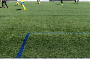 View of the surface of a football field during a match photo