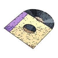 turntable vynil record sketch hand drawn vector