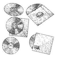 vynil record set sketch hand drawn vector