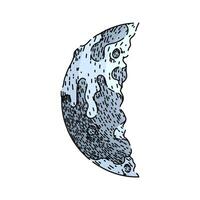eclipse moon sketch hand drawn vector