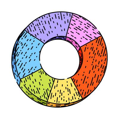 proportions pie chart sketch hand drawn