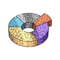 statistics pie chart sketch hand drawn vector