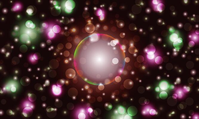 bright bokeh light abstract background. circle bubble dark background.