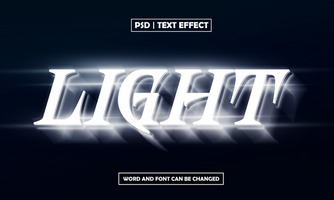 Light 3D Editable Text Effect psd