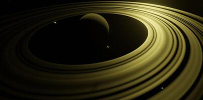 3d representation panoramic image of a planetary system photo
