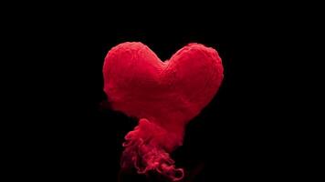 3D animation of red smoke turning into a heart shape. With alpha channel. video