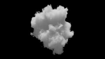 3d pequeño nube con alfa canal y bucle animación video