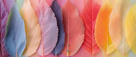 Colorful Leaves Arranged in Gradient Display During Autumn photo