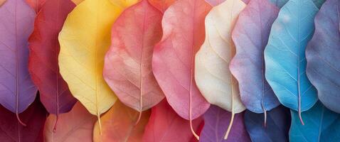 Colorful Leaves Arranged in Gradient Display During Autumn photo