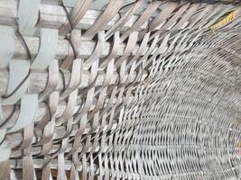 Close-up of bamboo weave pattern The pattern is clear and detailed. Lines that create beautiful light and shadow create new perspective patterns. photo