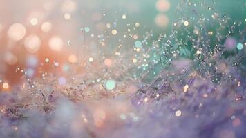 water droplets are floating in the air with a colorful background photo
