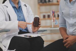 Urologists advise patients about prostate problems. Treatment of cancers of the urinary tract and male reproductive organs The concept of men's health problems Close-up pictures photo