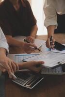 Business meetings to analyze investment strategies and brainstorm sales plans for a more profitable business. photo