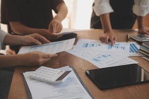 Business meetings to analyze investment strategies and brainstorm sales plans for a more profitable business. photo