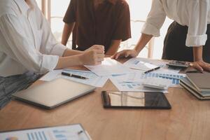 Business meetings to analyze investment strategies and brainstorm sales plans for a more profitable business. photo